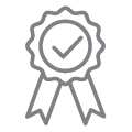 Quality assurance badge icon, typically symbolizing excellence and certification.