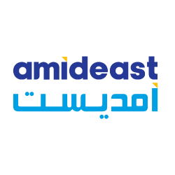 Logo of amideast an American non profit organization Collaborated with AGF for Emirati and Arab youth higher education.
