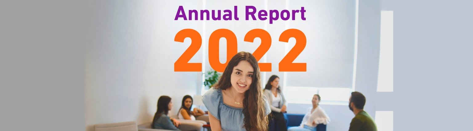 Annual report banner of the Abdulla Al Ghurair Foundation for the year of 2022