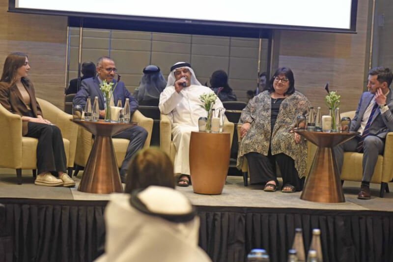 from left Wafaa Al Habach, Dr.Issam Srour, Dr.Mohamad Baniyas, Cindy Bonfini-Hotosz and moderator Tim Sowula: PHOTO Ahmad Alotbi/Gulf News