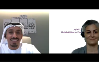 Screenshot of an online meeting between the CEO of the AGF and a representative from the UAE Ministry.