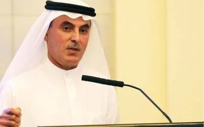 The Chairman of AGF stands behind a podium delivering a speech at an official event.